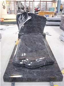 European Belgian Carved Polished Angel Styled Blue Pearl Tombstone, Cemetarygravestone