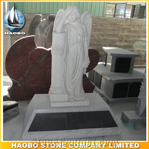 Headstone Shanxi Black Angel Sculpture Etching Tombstone Monument Single Double Granite Marble Natural Marker Stone