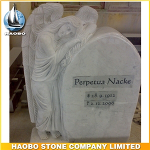 Headstone White Angel Sculpture Etching Tombstone Monument Single Double Granite Marble Natural Marker Stone Gravestone Polished Blocks Basalt