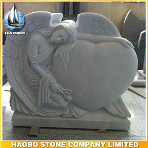 Headstone White Marble Angel Sculpture Etching Tombstone Monument Single Double Granite Marble Natural Marker Stone Gravestone Polished Blocks Basalt
