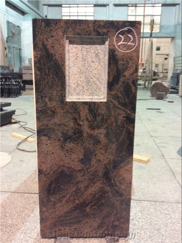 High Quality Good Price Natural Quarry Stone Customized Size Haobo China Factory Beautiful Carved Aurora Granit Headstone Designs for Sale