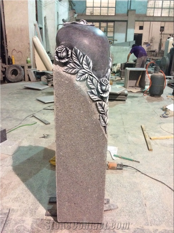 High Quality Good Service Custom Wholesale Price Unique Haobo Natural Stone Chinese Quarry G654 Granite Carving Cross Headstone Designs for Cemetery