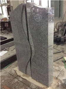 High Quality Good Service Custom Wholesale Price Unique Haobo Natural Stone Chinese Quarry Sky Blue Granite Carving Headstone Design for Cemetery