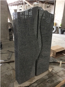 High Quality Good Service Custom Wholesale Price Unique Haobo Natural Stone Chinese Quarry Sky Blue Granite Carving Headstone Design for Cemetery