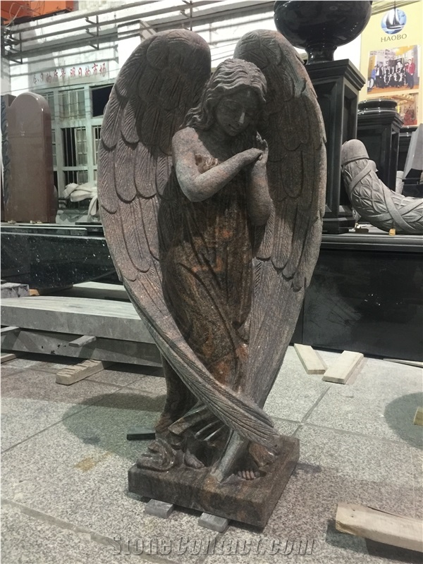 High Quality Good Service Wholesale Price Unique Haobo Natural Stone Chinese Quarry Orion Granite Carving Himalaya Headstone Designs for Cemetery