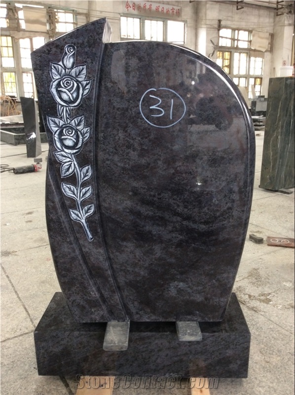 New High Quality Good Service Custom Wholesale Price Unique Haobo Natural Stone Chinese Quarry Orion Granite Carving Headstone Design for Cemetery