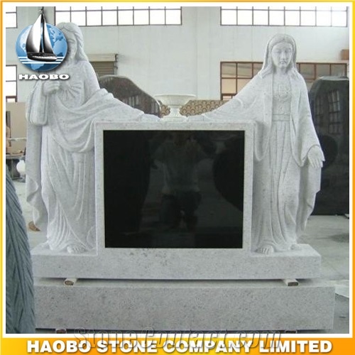 Polished Natural Stone Quarry Manufactory Black Noir Granite Western Style Monuments Heart Tombstones,Gravestone,Single or Double Marble Headstone