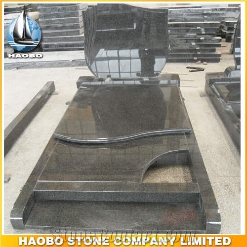 Polished Natural Stone Quarry Manufactory Black Noir Granite Western Style Monuments Heart Tombstones,Gravestone,Single or Double