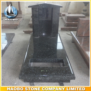 Polished Natural Stone Quarry Manufactory Blue Bleu Granite Western Style Monuments Tombstones,Gravestone,Single or Double Headstone