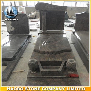 Polished Natural Stone Quarry Manufactory Blue Red Granite Western Style Monuments Heart Tombstones,Gravestone,Single or Double Headstone