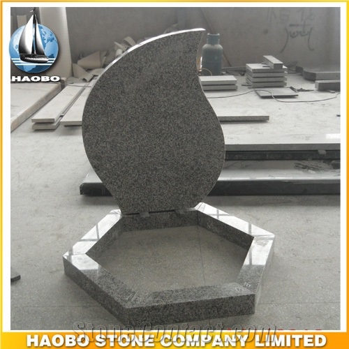 Polished Natural Stone Quarry Manufactory Light Grey Granite Western Style Monuments Heart Tombstones,Gravestone,Single or Double Marble Headstone