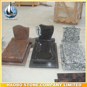 Polished Natural Stone Quarry Manufactory Red Grey Granite Western Style Monuments Tombstones,Gravestone,Single or Double Headstone