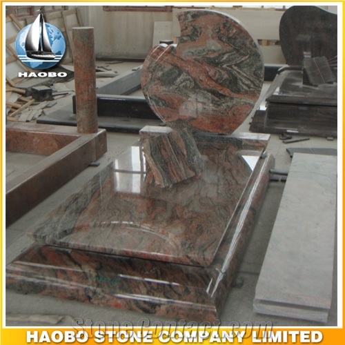 Polished Natural Stone Quarry Manufactory Red Rouge Granite Western Style Monuments Heart Tombstones,Gravestone,Single or Double Headstone