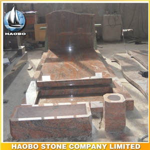 Polished Natural Stone Quarry Manufactory Red Rouge Granite Western Style Monuments Heart Tombstones,Gravestone,Single or Double Marble Headstone