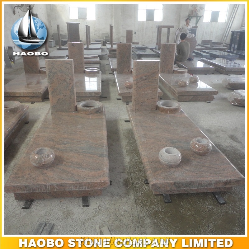 Polished Natural Stone Quarry Manufactory Red Rouge Granite Western Style Monuments Tombstones,Gravestone,Single or Double Headstone