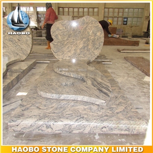 Polished Natural Stone Quarry Manufactory Yellow Jaune Granite Western Style Monuments Heart Tombstones,Gravestone,Single or Double Headstone