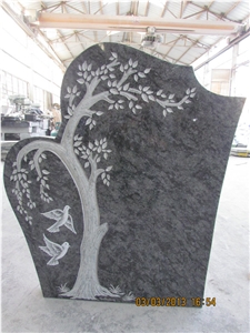 Tree Design Olive Green Tombstone Engraved Monument Designs