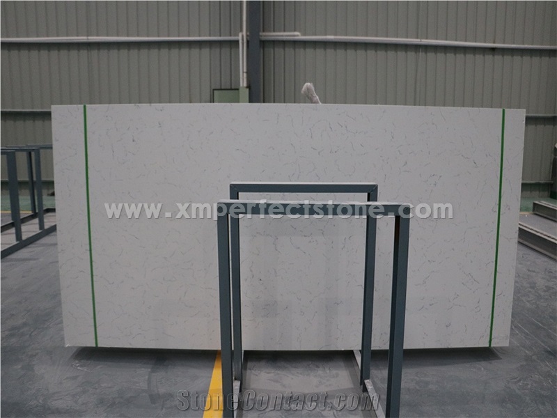 Artificial Carrara Quartz,Man Made Quartz Slabs,3200*1600mm Slabs