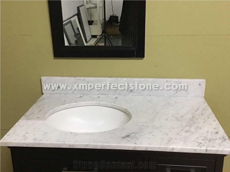 Bianco Carrara Vanity Tops, Custom Vanity Tops With Sink