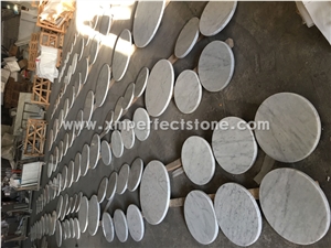 Bianco Carrara White Marble Interior Round Tabletop