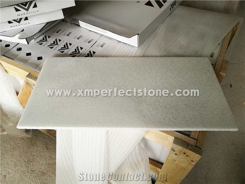 Chinese Thassos White Marble Tiles Polished Honed White Crystal Marble ...