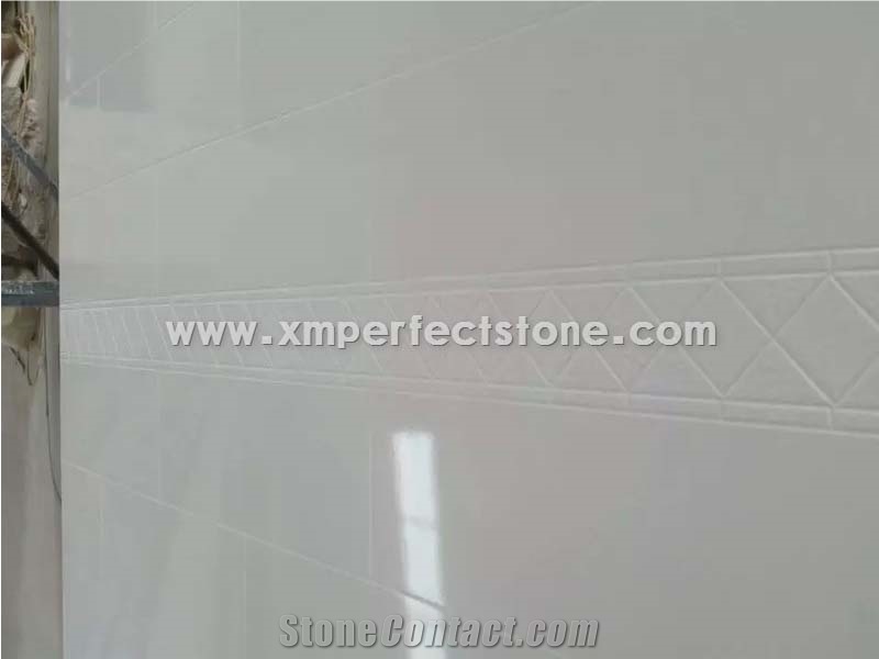 Cultured Marble Pure White Tub Surround for Bathroom Wall