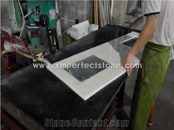 Quartz Stone Bathroom Tops,Pure White Quartz Vanity Tops Project