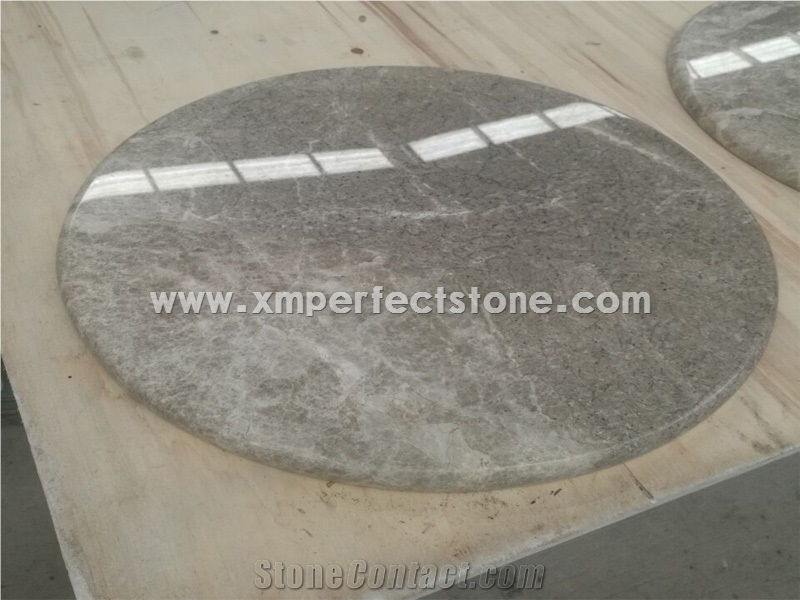 Round Castle Grey Marble Table Tops,Coffee Table Top with Waterproof