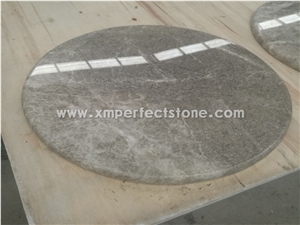 Round Castle Grey Marble Table Tops,Coffee Table Top with Waterproof