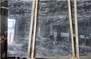 Black White Wax Marble Slabs and Tiles,White Stripe in Black