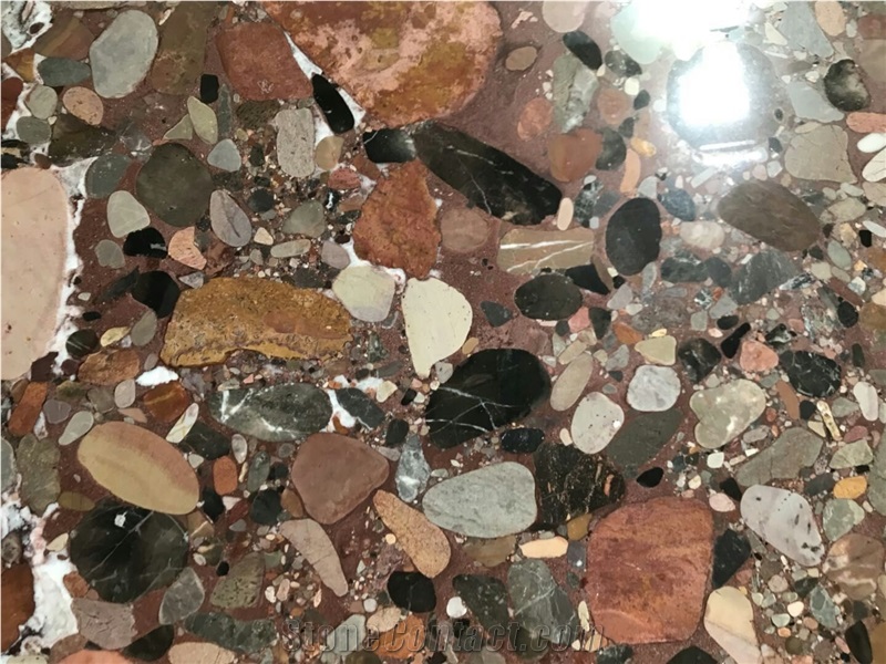 Pebble Mosaic Breccia Marble Tiles, Slabs,Breccia Asia Marble