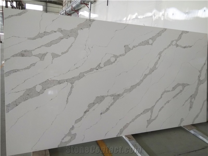 Calacatta Nuvo Quartz Stone Slab in Stock Moq 15pcs from China