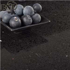 High Quality Sparkle Black Quartz Stone Floor Tile