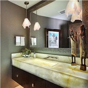 Backlit Luxury White Onyx Bathroom Countertop,Vanity Top