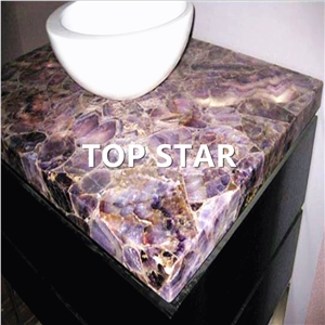 Natural Purple Semi Precious Stone Slabs,Translucent Purple Gemstone,Backlite Purple Agate Semiprecious Stone Wall Covering Panel Price