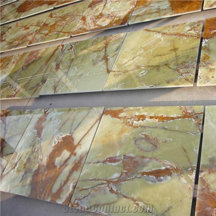 Transparent Crystal Green Onyx Floor Tile to Usa Quality