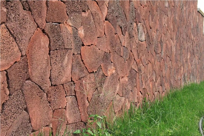 Soft Red Lava Landscaping,Basalt Castle Wall