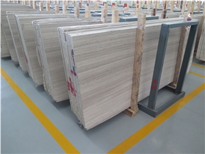 China Wooden Marble Quarry Owner Polished White Wood Grain Marble Wa10703