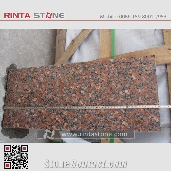 G562 Maple Red Granite Flamed Paving Tile Guangxi Leaf Stone Pavers