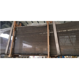 YUANDA Polished Black Teak Eramosa Wood Brown Marble Slabs