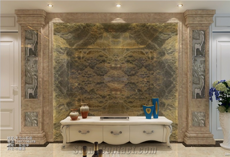 Beautiful Grigio Nuvolato Onyx;Natural Stone;Decorate Wall;