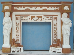 Inside Fireplace Mantel with Carvings Sculpture Mantel