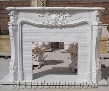 Sculpture Fireplace Handcarved Mantel Carving Statue Mantel