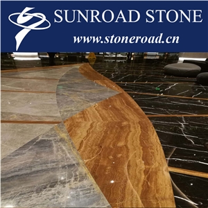 Yellow Wood Vein Marble Stone Slabs & Floor Tiles