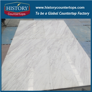 Volacas White Marble Polished Surface Vanitytop for Commercial Project