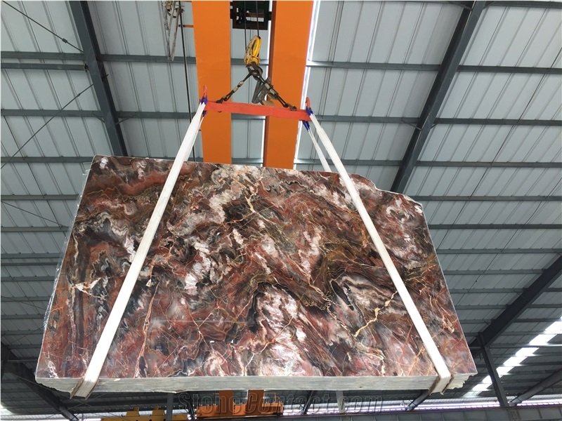 Chinese Louis Red Marble Polished Tiles&Slabs for Countertop