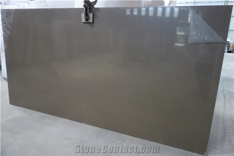 Coffee Sand Quartz Slabs Quartz Stone Flooring&Walling