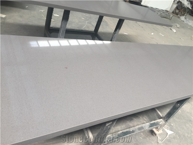 P009 Pure Grey Quartz Countertop / High Quality Kitchen Tops