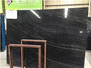 Silver Wave / China High Quality Black Marble Tiles & Slabs