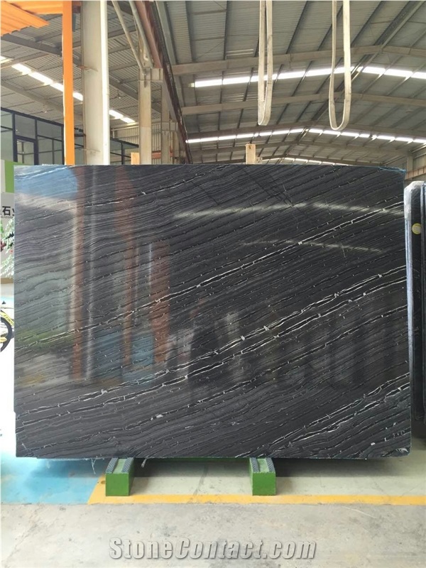 Silver Wave / China High Quality Black Marble Tiles & Slabs